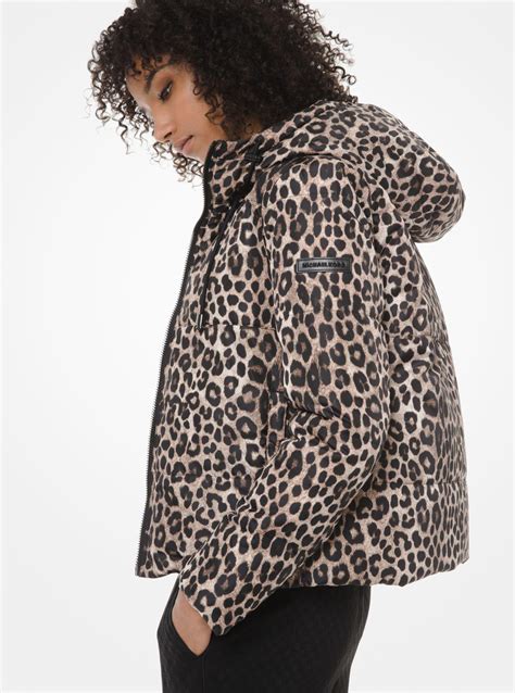 michael kors leopard jacke packable|Reversible Leopard Logo Puffer Jacket .